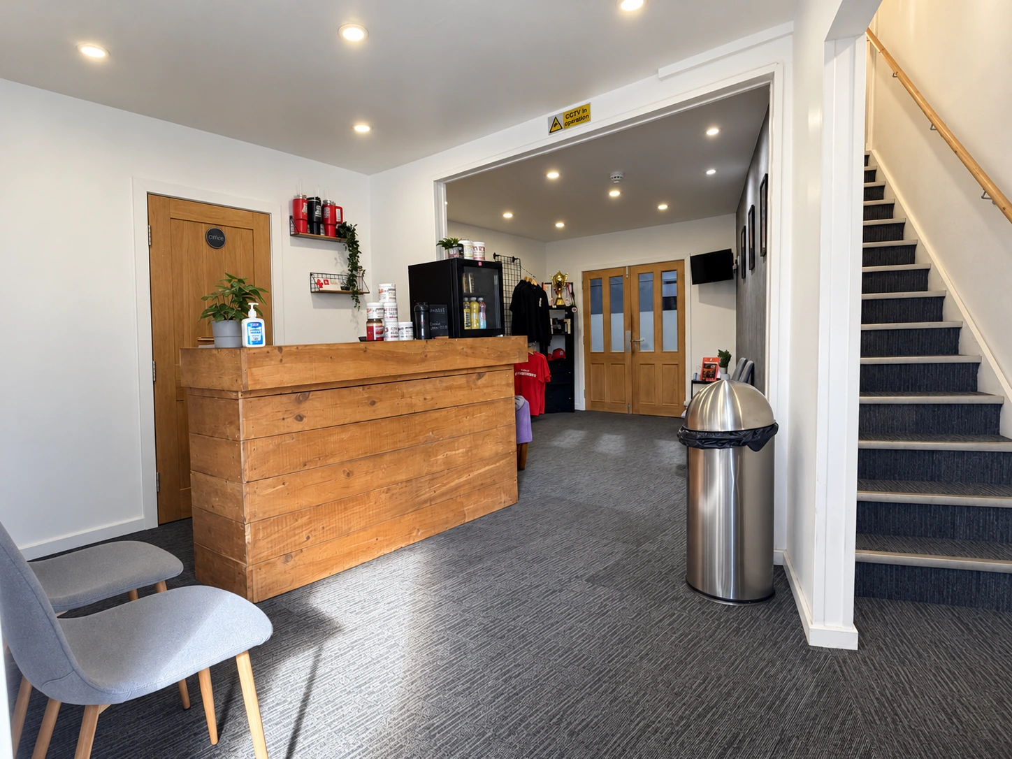 GymSpace reception desk and seating area