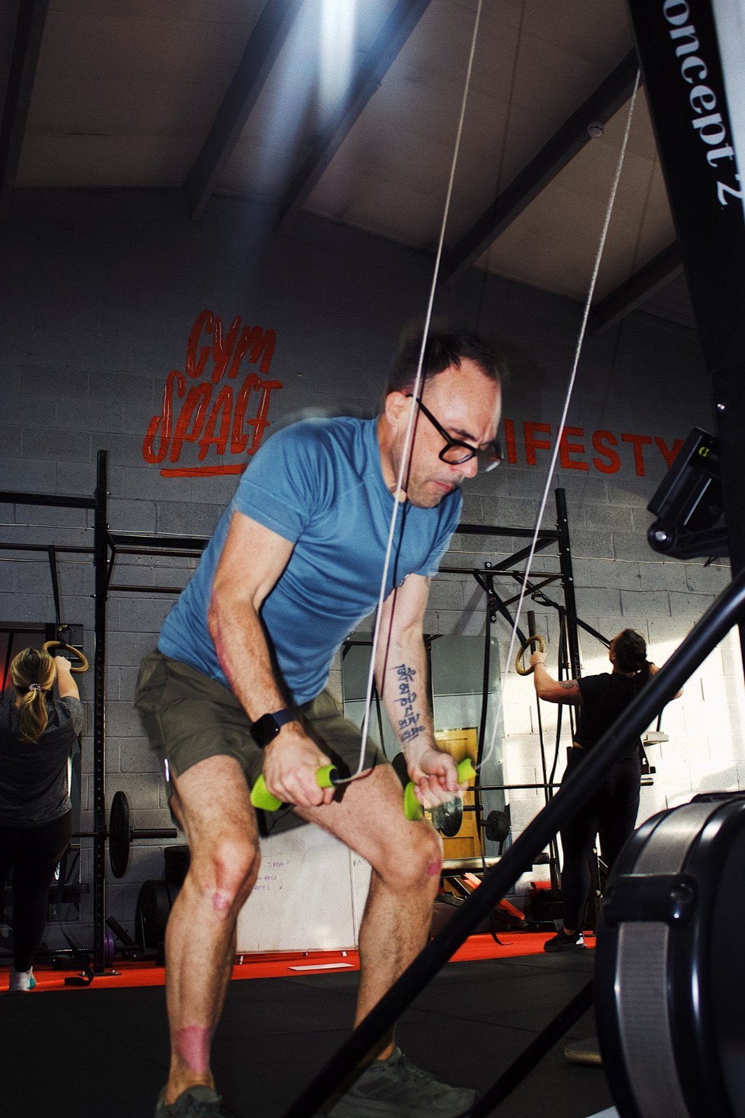 Member using the SkiErg during a Zone class at GymSpace in Ormskirk