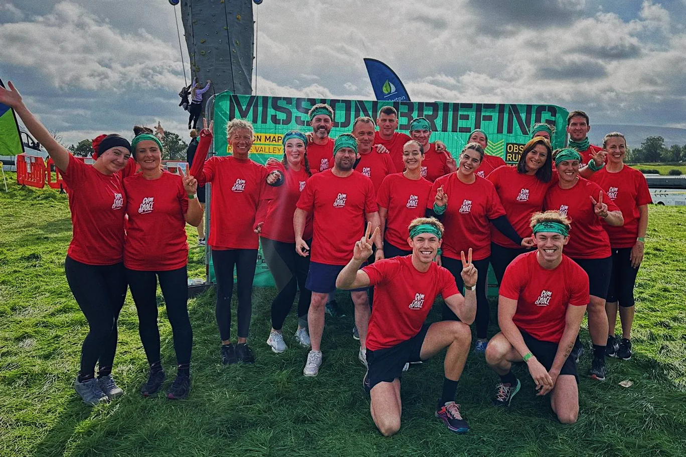 Team GymSpace in red shirts at Born Survivor